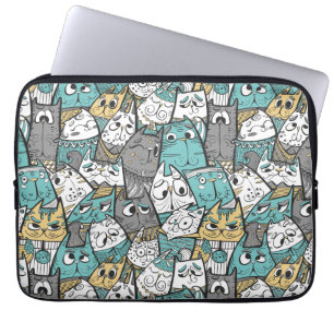 Capa Para Notebook Gatos de Desenho Animado Divertidos