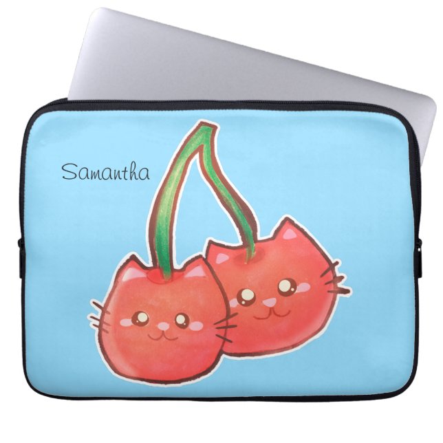 Capa Para Notebook Gatos De Fruta De Cereja (Frente)