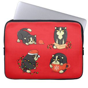Capa Para Notebook Gatos de Natal bonitos e Engraçados