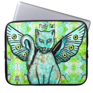 Capa Para Notebook Gatos Funciosos - Aqua - Personalizados