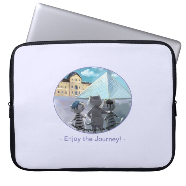 Capa Para Notebook Gatos Louvre Paris - Enjoy Capinha para Laptop (Frente)