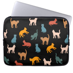 Capa Para Notebook Gatos no preto