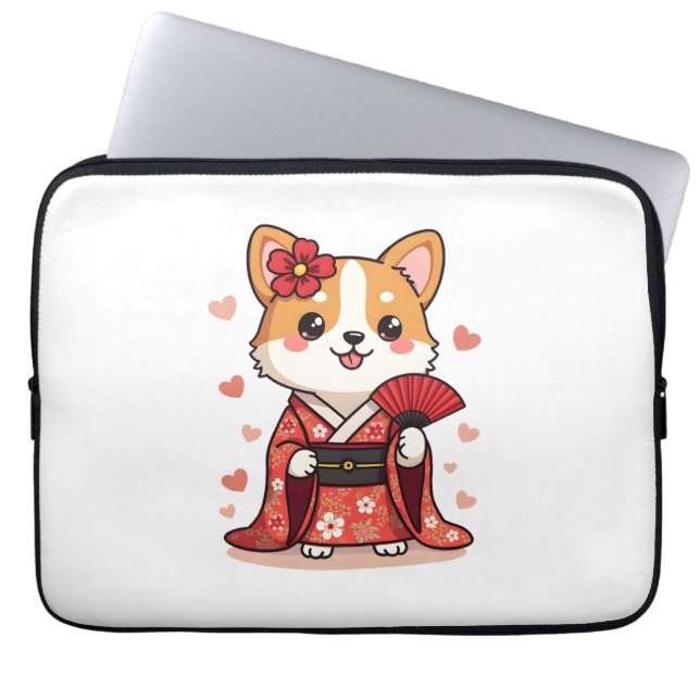 Capa Para Notebook Geisha Corgi Dog Lover Welsh (Frente)