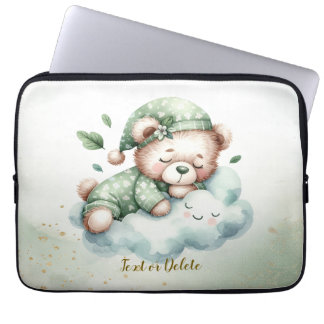 Capa Para Notebook Gelado de Urso Verde Dormindo