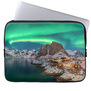 Capa Para Notebook Gelo e neve   Luzes Nortes, Noruega