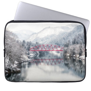 Capa Para Notebook Gelo e neve   Ponte vermelha no inverno, Japão