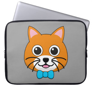 Capa Para Notebook Gengibre Feliz e Bonito com Papillon