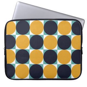 Capa Para Notebook Geometria colorida da safra: padrão circular.