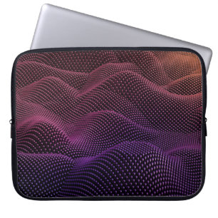 Capa Para Notebook Geometria tecnológica fundo negro. ilustração 3d