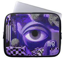 Geométrico Abstrato Moderno Preto Branco Roxo 25cm