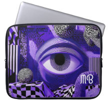 Geométrico Abstrato Moderno Preto Branco Roxo 38cm