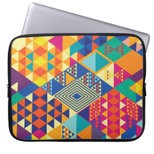 Capa Para Notebook Geométrico, abstrato, padrão de colheita.