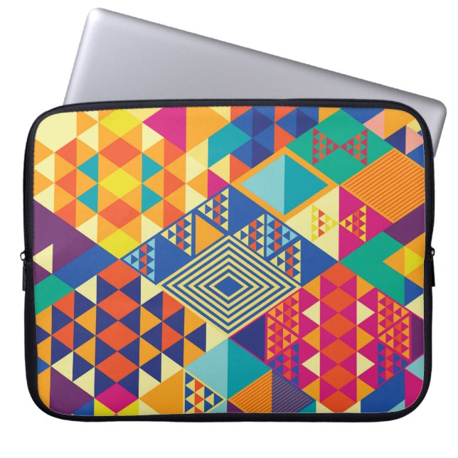 Capa Para Notebook Geométrico, abstrato, padrão de colheita. (Frente)
