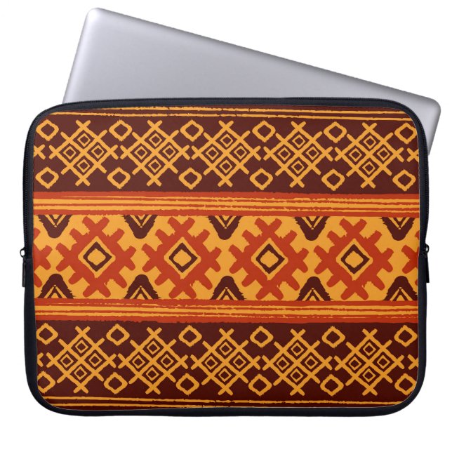 Capa Para Notebook Geométrico étnico, padrão popular tradicional. (Frente)