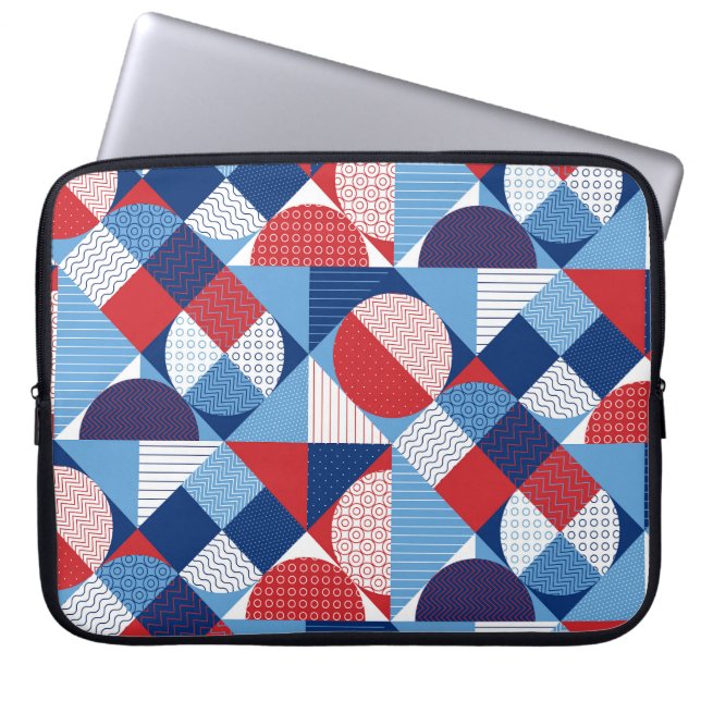 Capa Para Notebook Geométrico marinho: padrão sem costura de verão. (Frente)