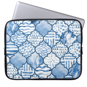 Capa Para Notebook Geométrico marroquino, padrão sem costura de aquar