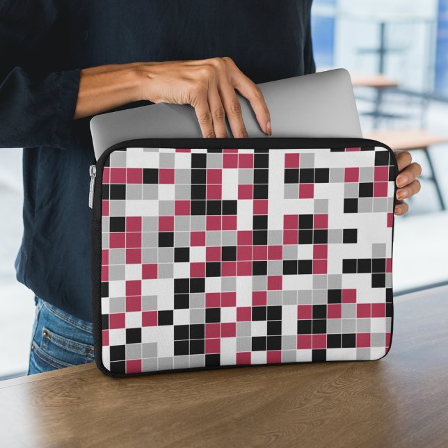 Capa Para Notebook Geométrico Moderno da Cinza Negra Magenta (Criador carregado)