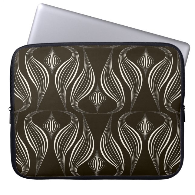 Capa Para Notebook Geométrico Monocromático: Textura Vintage Moderna (Frente)