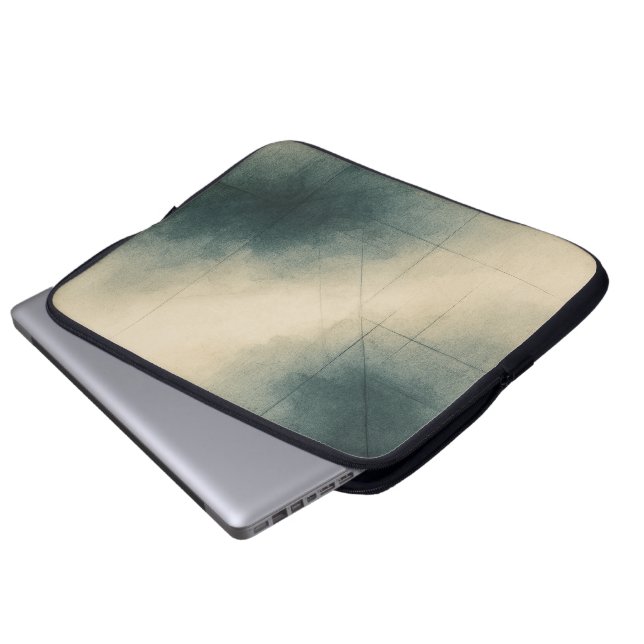 Capa Para Notebook Geometry of Emotion Pt3 Japandi Teal Gray (Frente Inferior)