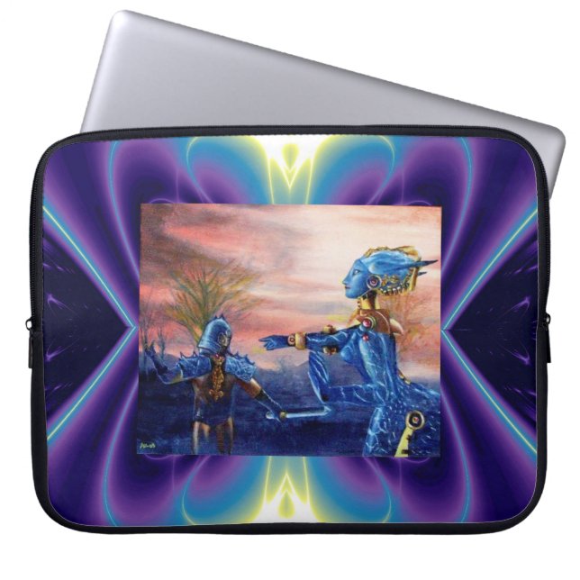 Capa Para Notebook GEORGE DE santos E DRAGÃO DE ALIENÍGENA (Frente)