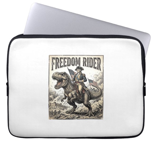 Capa Para Notebook George Washington Patriótico Montando T-rex Liberd (Frente)