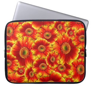 Capa Para Notebook Gerbera Daisies Amarelo e Laranja