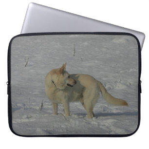Capa Para Notebook German shepherd branco na neve