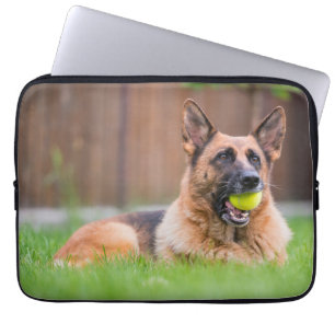 Capa Para Notebook German shepherd Com Bola De Tênis