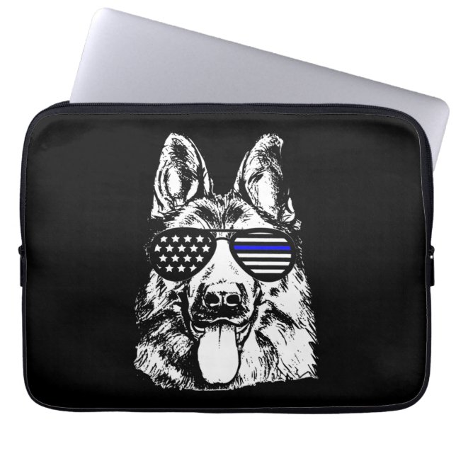 Capa Para Notebook German shepherd Policial Cachorro Policial (Frente)