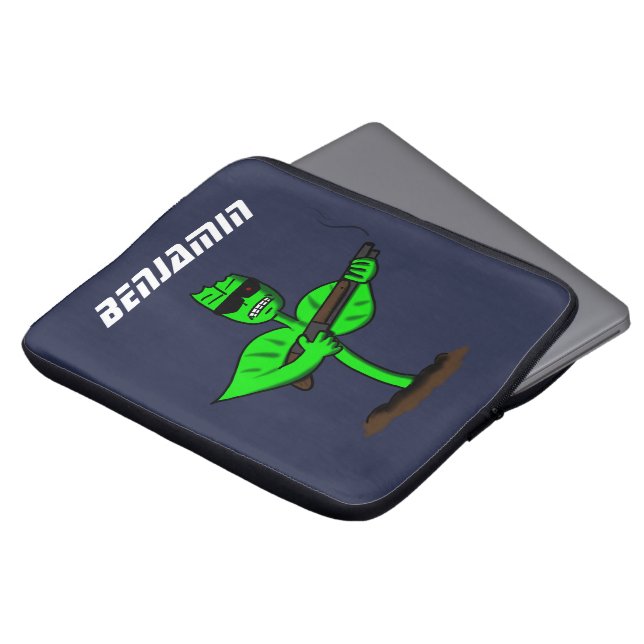 Capa Para Notebook Germinador cyborg planta engraçada desenho animado (Frente Topo)