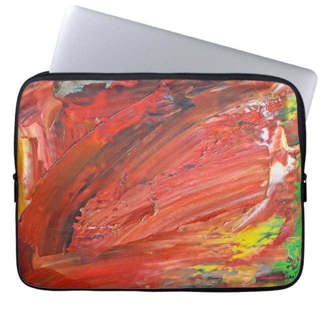 Capa Para Notebook Gesto Vertical Abstrato em Vermelho (Frente)