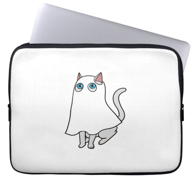 Capa Para Notebook Ghost Cat Classic T-Shirt_1 (Frente)