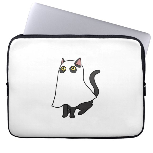 Capa Para Notebook Ghost Cat Classic T-Shirt_2 (Frente)