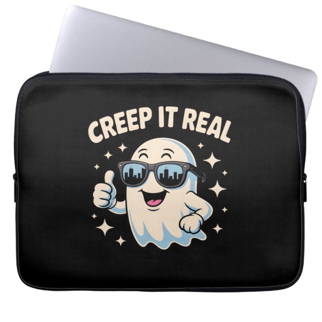 Capa Para Notebook Ghost de Halloween Bonito, Verdadeiro (Frente)