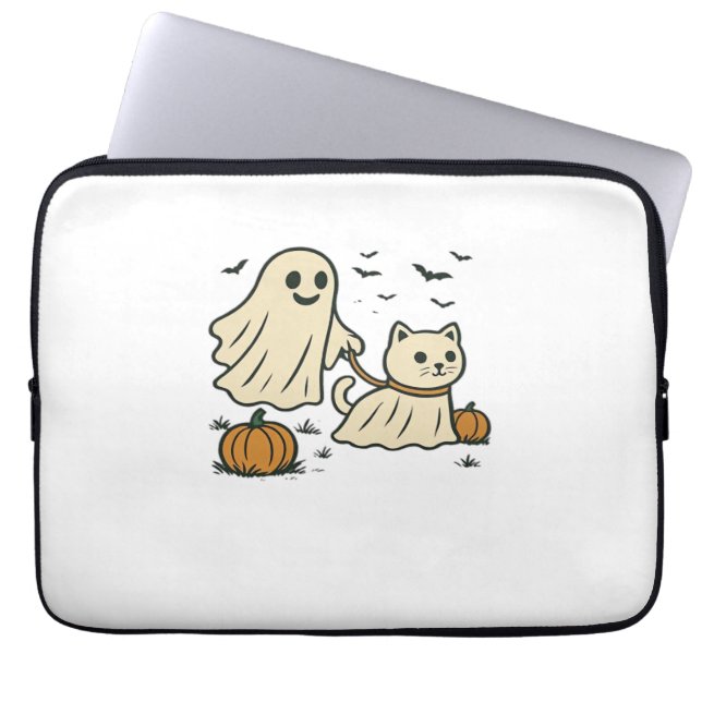 Capa Para Notebook Ghost Ghost Walking Ghost Cat Clássico T-S (Frente)