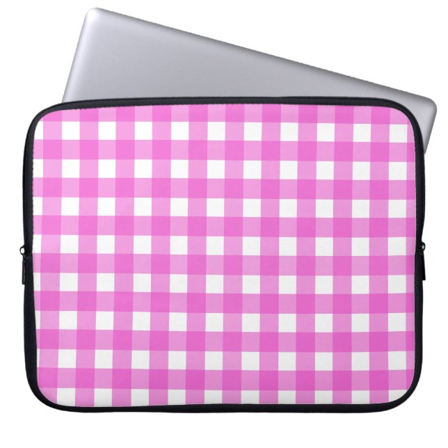 Capa Para Notebook Gingham rosa (Frente)