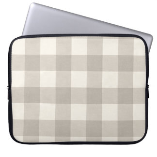 Capa Para Notebook Gingham verifica bege neutro xadrez