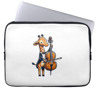 Capa Para Notebook Girafa Bonita Tocando Cello Girafas Músicas