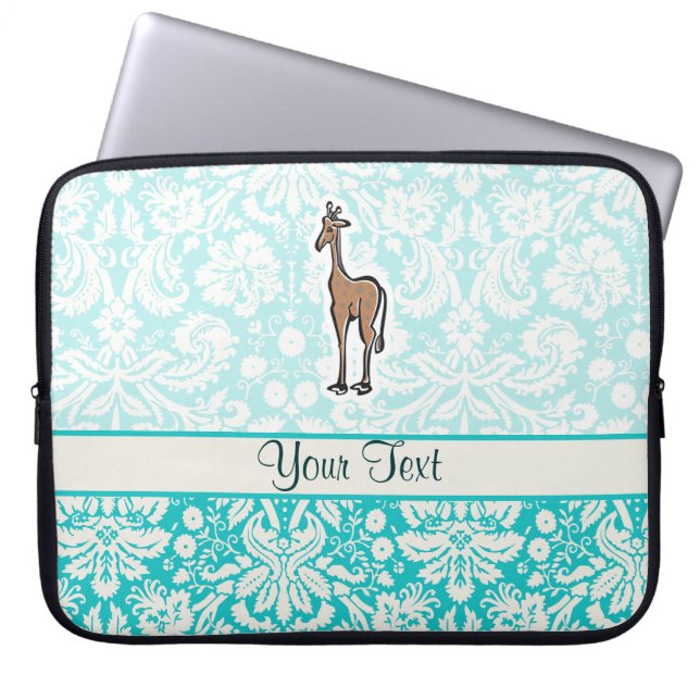 Capa Para Notebook Girafa bonito; Cerceta (Frente)
