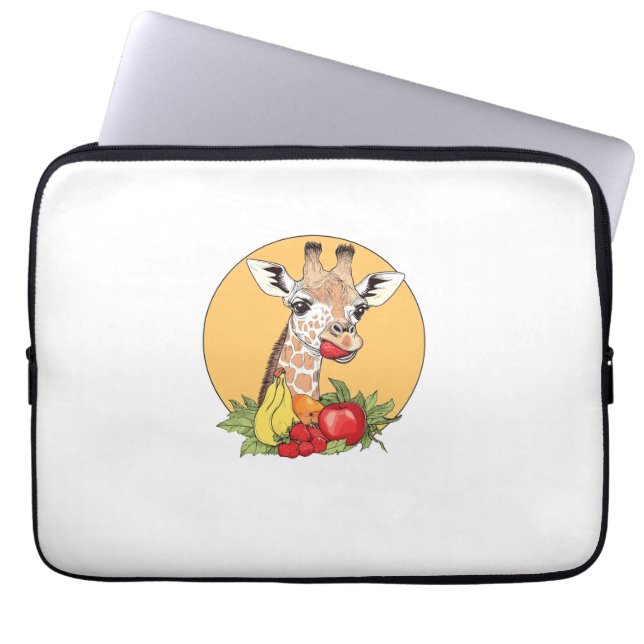 Capa Para Notebook Girafa com vibrações divertidas de ilustração de F (Frente)