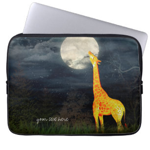 Capa Para Notebook Girafa e Lua Bolsas de laptop de neopreno