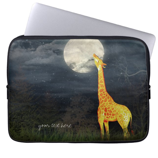 Capa Para Notebook Girafa e Lua | Bolsas de laptop de neopreno (Frente)