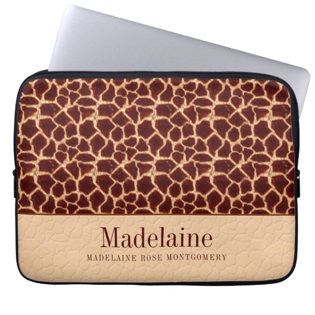 Capa Para Notebook Girafa Impressão em Rich Brown e Tan Hues (Frente)