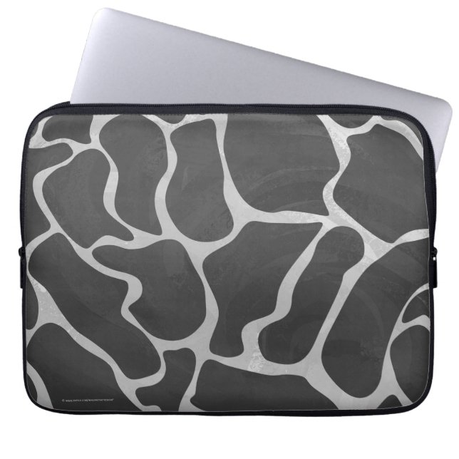 Capa Para Notebook Girafa Preto e Cinza Claro Impresso (Frente)