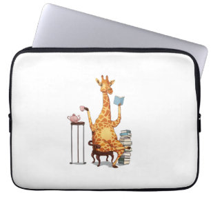 Capa Para Notebook Girafas, livros e presentes de chá bonitos
