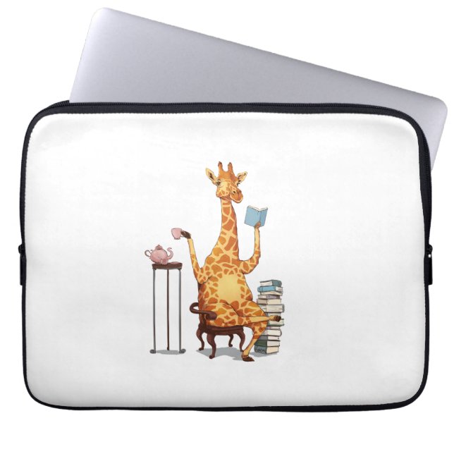 Capa Para Notebook Girafas, livros e presentes de chá bonitos (Frente)
