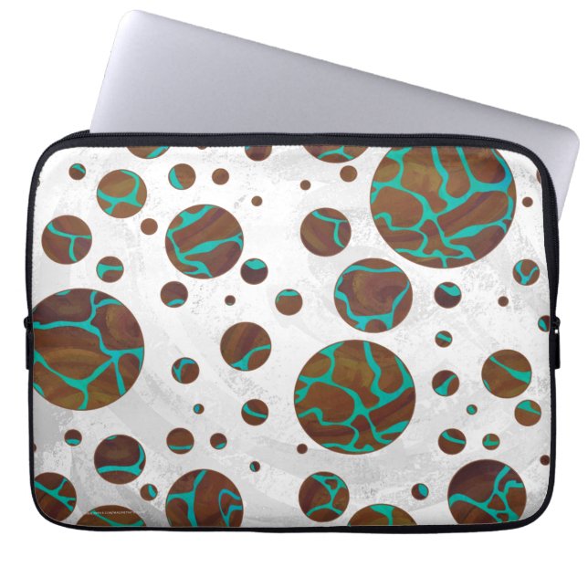 Capa Para Notebook Giraffe Brown e Teal Impressão (Frente)
