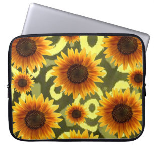 Capa Para Notebook Girassóis florais da bolsa de laptop