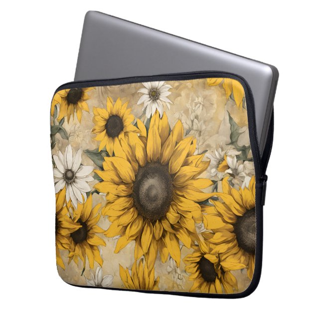 Capa Para Notebook Girassol (Frente Esquerda)