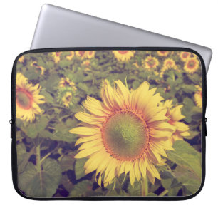 Capa Para Notebook Girassol com efeito de filtro retro estileag